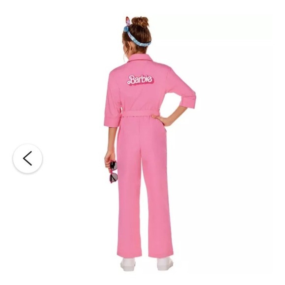 Spirit Halloween Barbie‎ Movie Kids Pink Power Jumpsuit Costume Size L (12-14) - Picture 2 of 11